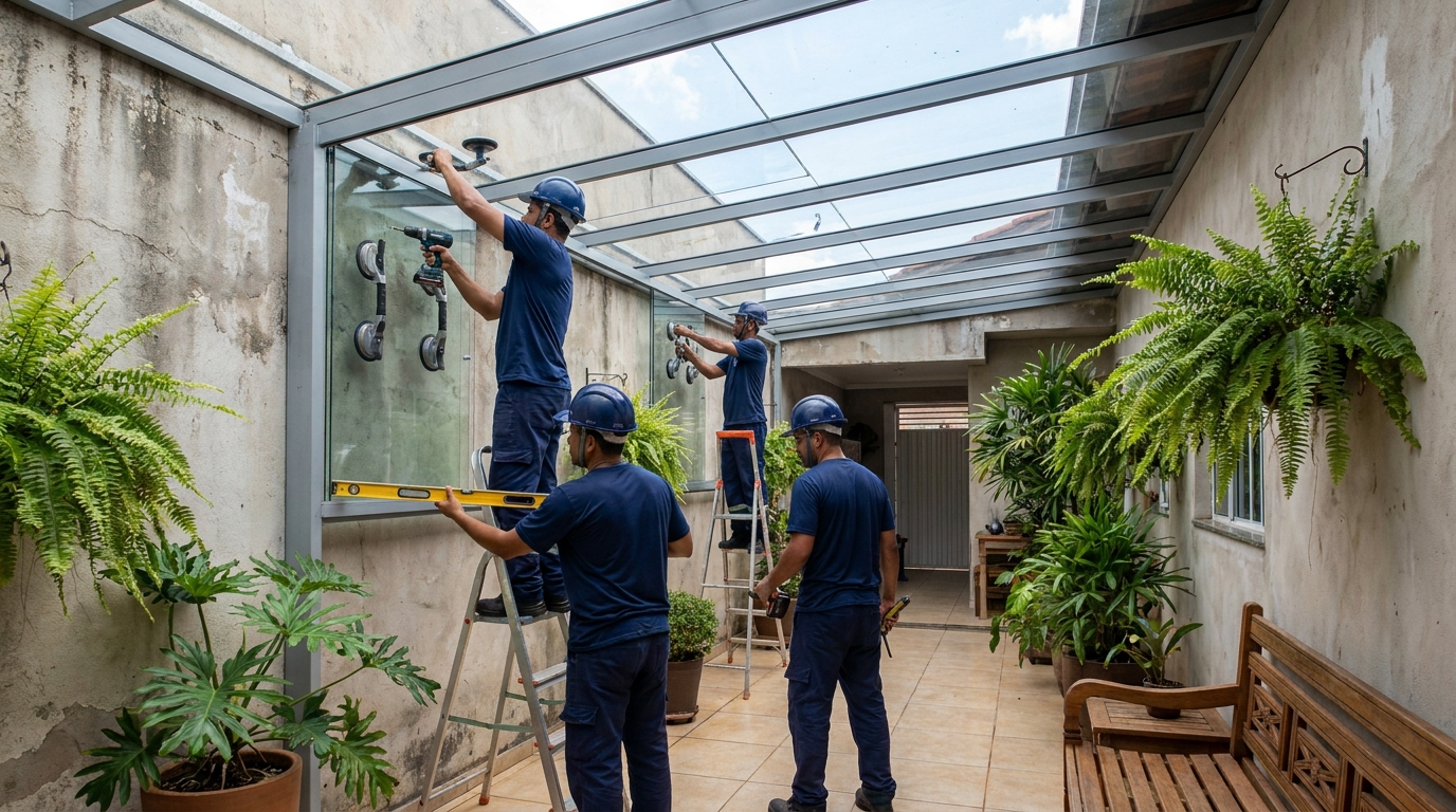 Cobertura De Area Externa De Vidro no Recreio Anhangüera, Ribeirão Preto‑SP