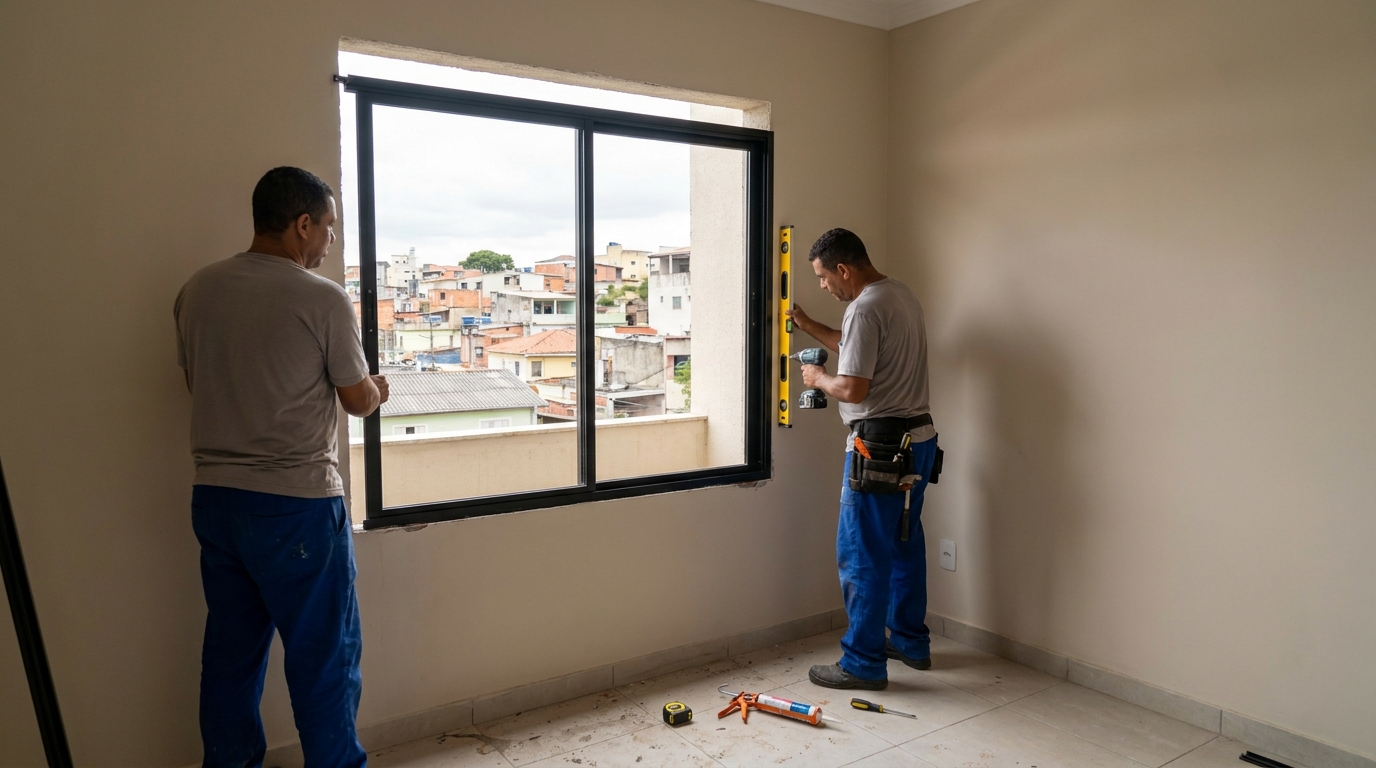 Fechamento De Sacada De Aluminio na Vila Azul, São José do Rio Preto‑SP