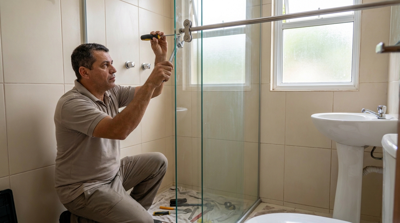 Instalação de box de vidro na Nossa Senhora de Lourdes, Juiz de Fora‑MG