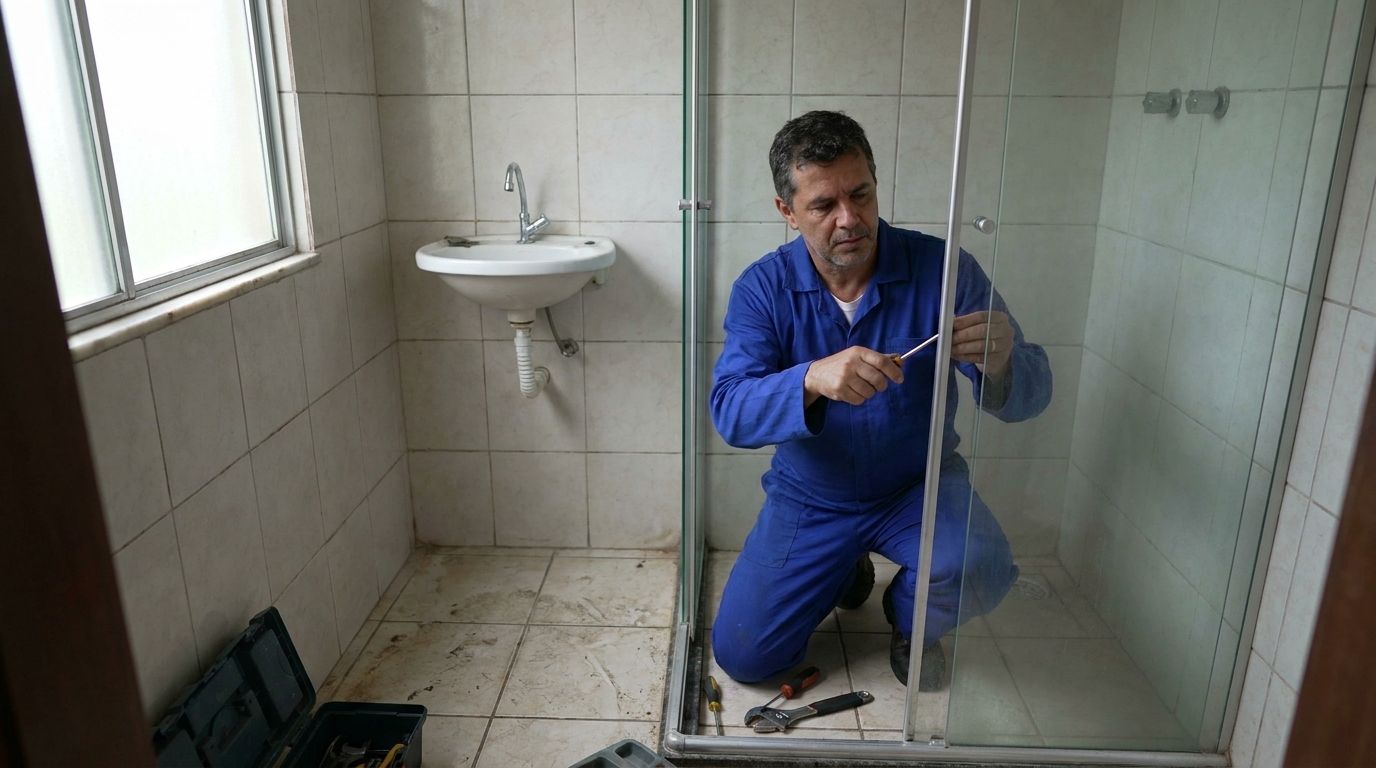 Reparo de box de vidro no Itapoã, Sete Lagoas‑MG